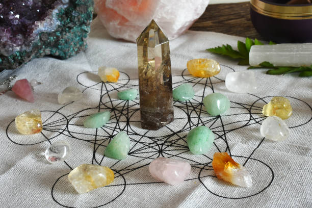 istock Crystal Healing Grid on Sacred Geometry 1309515453