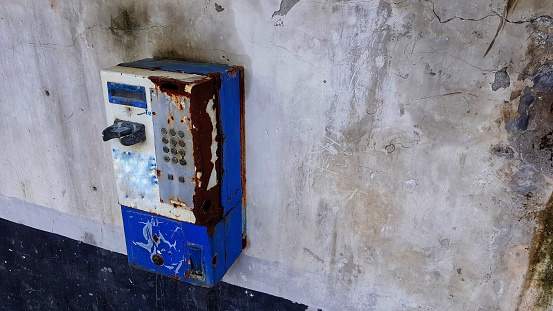 abandoned telephone booth in Jakarta
