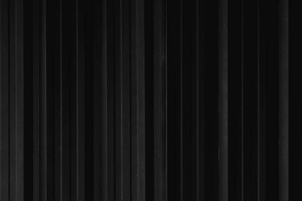 istock Black strip line metal sheet container wall texture for background. 1309522221