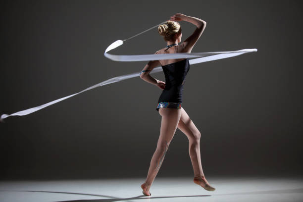 istock Rhytmic gymnastics with ribbon 1309527166