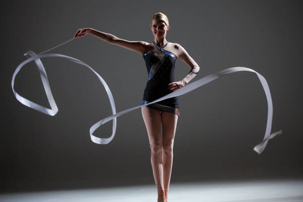 istock Rhytmic gymnastics with ribbon 1309527168