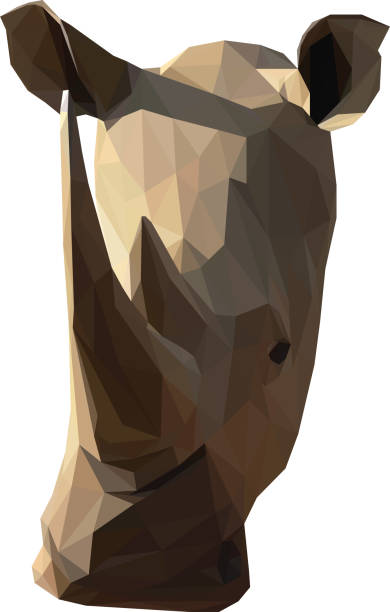 istock Geometrical African Rhinoceros head Illustration 1309527214