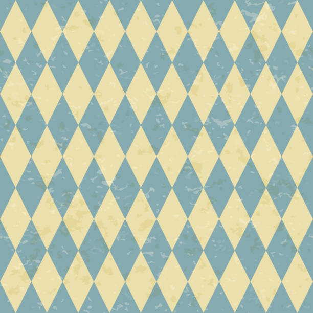 Circus carnival retro vintage dominoes seamless pattern. Diamond shaped rhombuses. Textured old fashioned retro graphic template. Vector texture background tile. For parties, birthdays Circus carnival retro vintage dominoes seamless pattern. Diamond shaped rhombuses. Textured old fashioned retro graphic template. Vector background tile. For parties, birthdays circus clown carnival harlequin stock illustrations