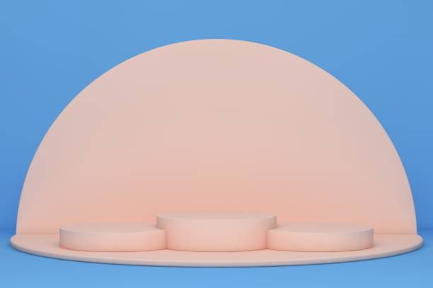 istock Modern 3D abstract background platform for product presentation. Empty product stand 1309528225