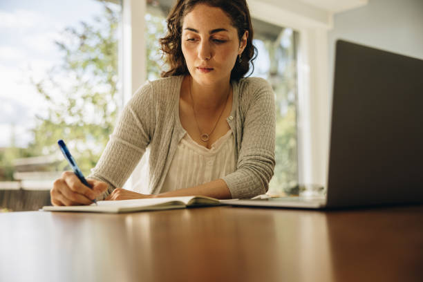 istock Business woman working from home office 1309528987