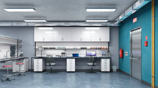 istock Interior of laboratory workplace. 3d illustration 1309531389