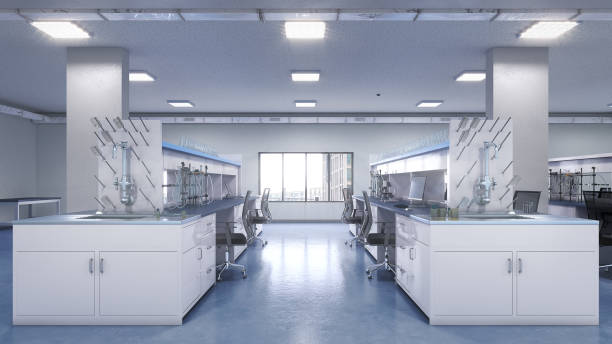 istock Interior of laboratory workplace. 3d illustration 1309531433
