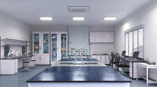 istock Interior of laboratory workplace. 3d illustration 1309531439