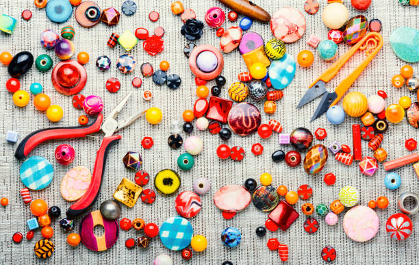 istock Bead jewelry making,multicolored beads. 1309532244