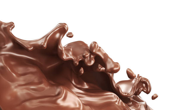 istock Chocolate splash isolated background. 3d illustration 1309532614