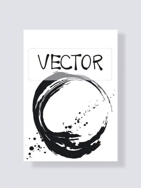 Vector illustration of Vector grunge ink brush stroke on white