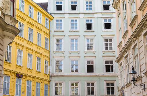 Colorful apartment building in the center of Vienna, Austria