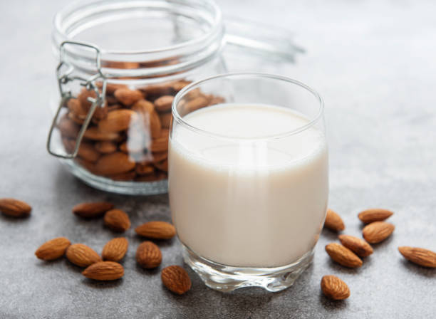 istock Almond milk and almonds 1309538175