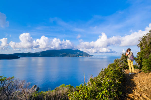 Footpath on the Enfola promontory on Elba, the biggest island of the Tuscan Archipelago.