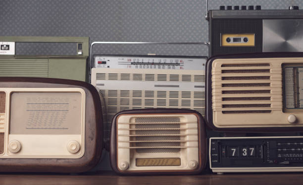 istock Collection of stylish vintage radios 1309542254