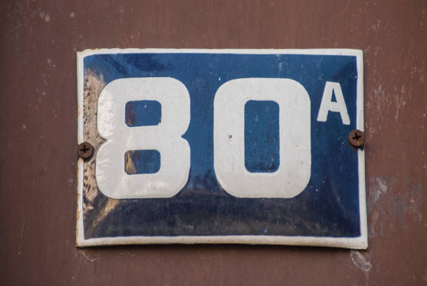 istock Weathered enamelled plate number 80 A 1309542945
