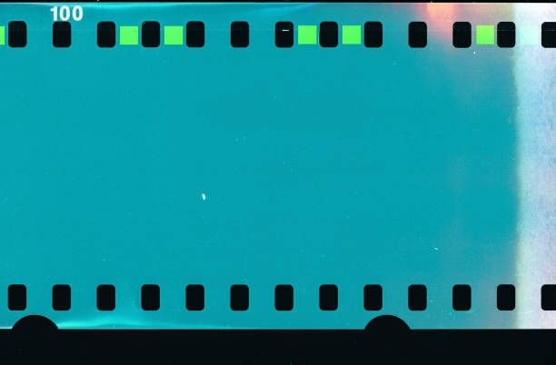 istock Old film negative with light leak 1309549458