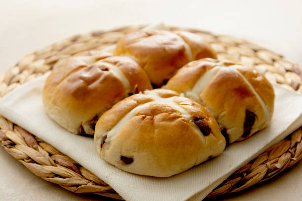 istock Easter hot cross buns, bake treats. lifestyle breakfast 1309550035