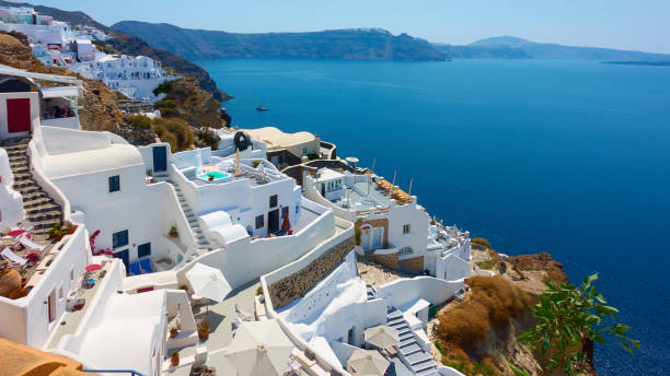 istock Panoramic view of Oia in Santorini Island 1309551739