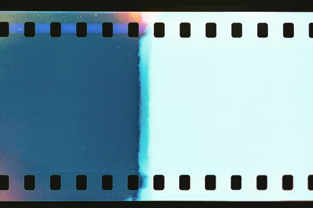 istock Vintage film negative with light leak 1309560502