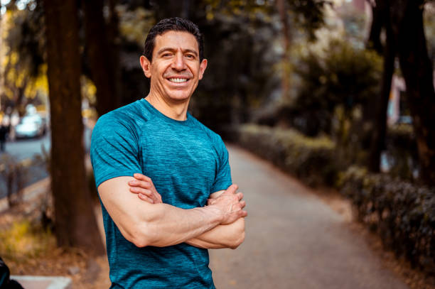istock Portrait of cheerfully athlete 1309560858