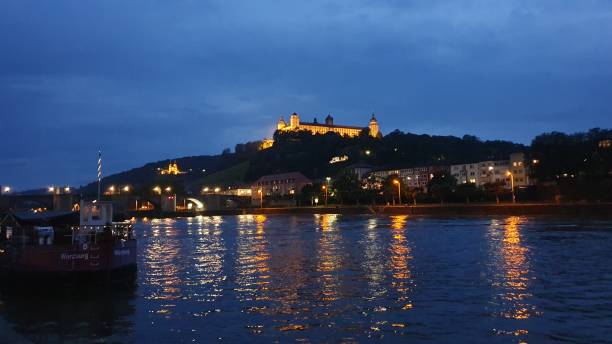 Marienburg castle Marienburg castle in Würzburg reflected in the Main River in the evening marienburg stock pictures, royalty-free photos & images