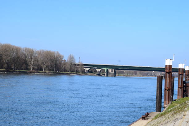 istock view along abandoned harbor towards a Rhine bridge 1309561663