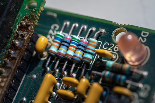 Electronic circuit board, Resistor, used for wallpaper, used as illustrated book,closeup