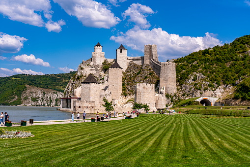 Golubac Fortress, a 14th century medieval fortress on Danube river in Serbia. It has been restored at 2019.