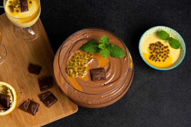 istock CHOCOLATE MOUSSE IN A GLASS BOWL ON A DARK TABLE 1309565240