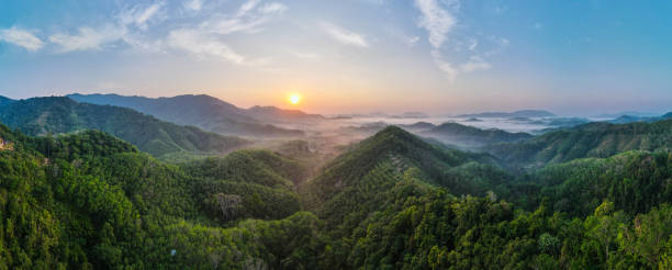 istock Panoramic nature landscape sunset or sunrise over mountain 1309566549