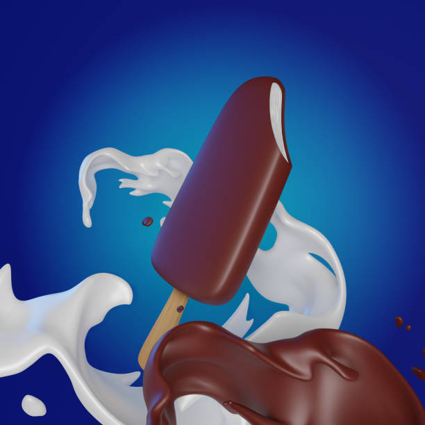 Realistic Ice Cream Product Render, Milk Chocolate (3D Render)