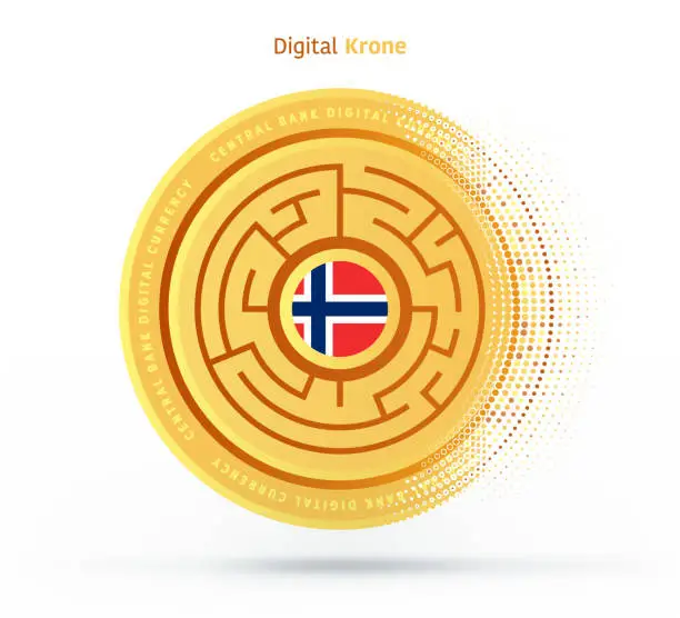 Vector illustration of Norwegian National Digital Money