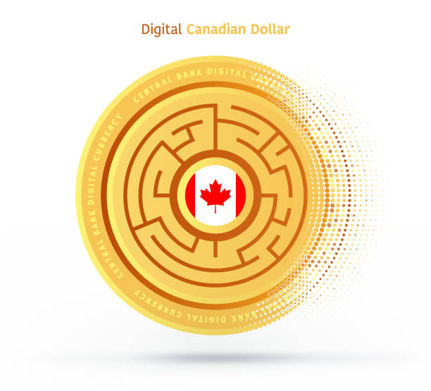 канадская национальная цифровая валюта - canada investment dollar canadian flag stock illustrations
