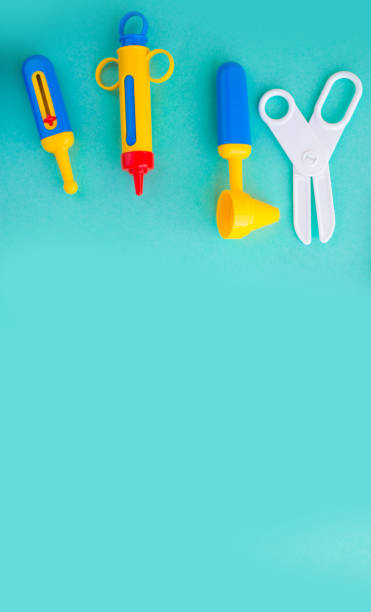 istock Toy medical devices on a blue background. 1309577453