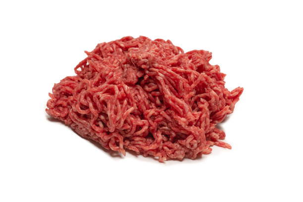 istock Chopped meat background. Top view. 1309581351