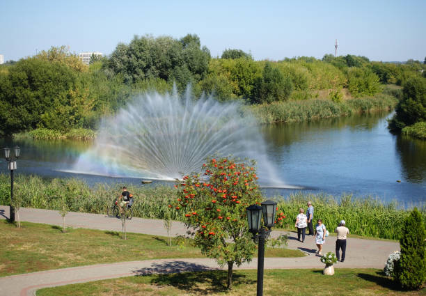 Tsna embankment in Tambov on a summer day Tambov, Russia. September 7, 2020 Tsna embankment in Tambov on a summer day tambov oblast photos stock pictures, royalty-free photos & images