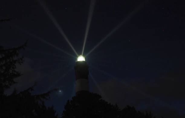 istock Luminous urm at night, sends its rays of light, Amrum 1309582791