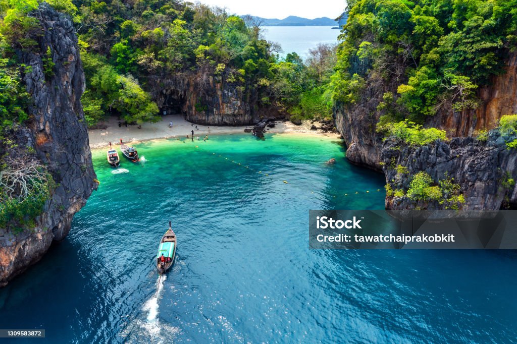 Aerial view of Lao Lading island in Krabi, Thailand. Travel Stock Photo
