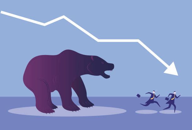 istock The bear market fell, causing the real estate stock market to fall 1309589428