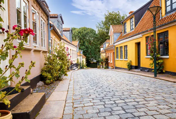 Photo of Quiet side street in city Odense .Denmark