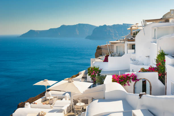 istock White architecture on Santorini island, Greece. 1309591497