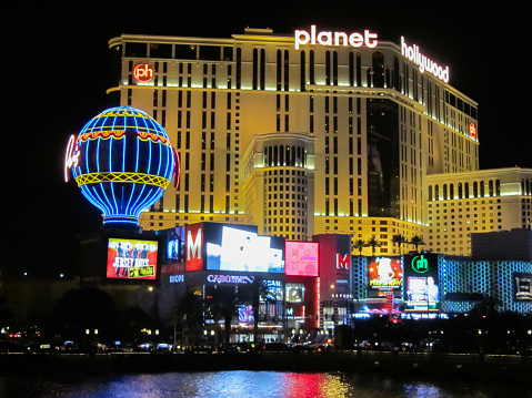 Las Vegas, USA - March 31, 2012: Billboard of Peepshow starring Holly Madison in Vegas Striptease Club.