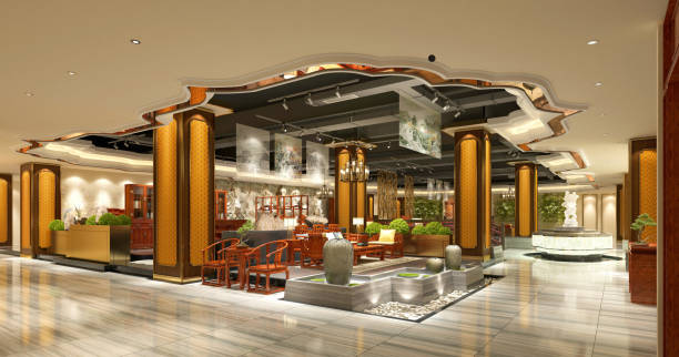 istock 3d render of cafe restaurant interior 1309594551