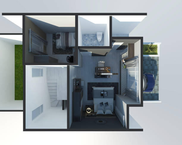 istock Interior Layout Of Minimalist House And Residential 1309596186