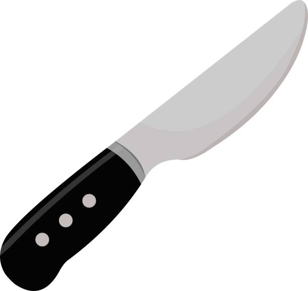 wektorowa ilustracja emotikony noża kuchennego - wound cutting beef vector stock illustrations