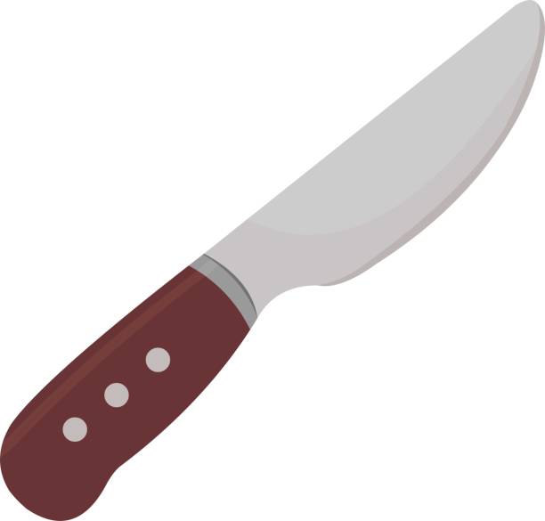 vektor-illustration von küchenmesser emoticon - wound cutting beef vector stock-grafiken, -clipart, -cartoons und -symbole