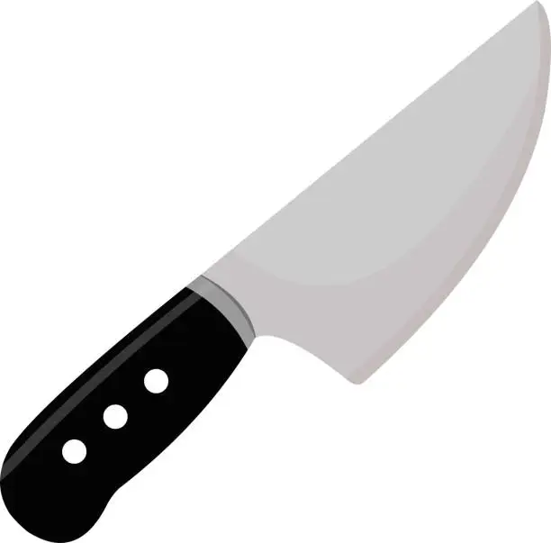 Vector illustration of Vector illustration of kitchen knife emoticon