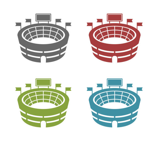 stadium arena icon 3d isolated on white background