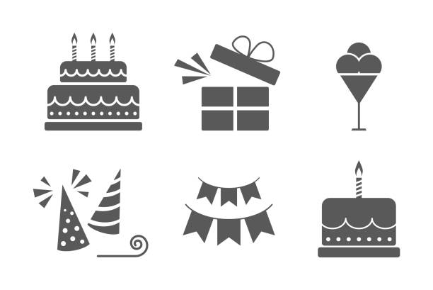 stockillustraties, clipart, cartoons en iconen met het gelukkige verjaardagspictogram - party hat icon